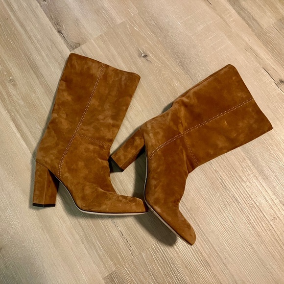 Marion Parke Delila Caramel Suede Boots - Picture 3 of 5